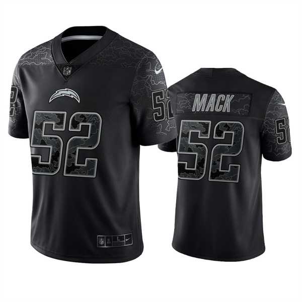 Men's Los Angeles Chargers #52 Khalil Mack Black Reflective Limited Stitched Football Jersey,We sell and wholesale Men's Los Angeles Chargers #52 Khalil Mack Black Reflective Limited Stitched Football Jersey on line form chian!